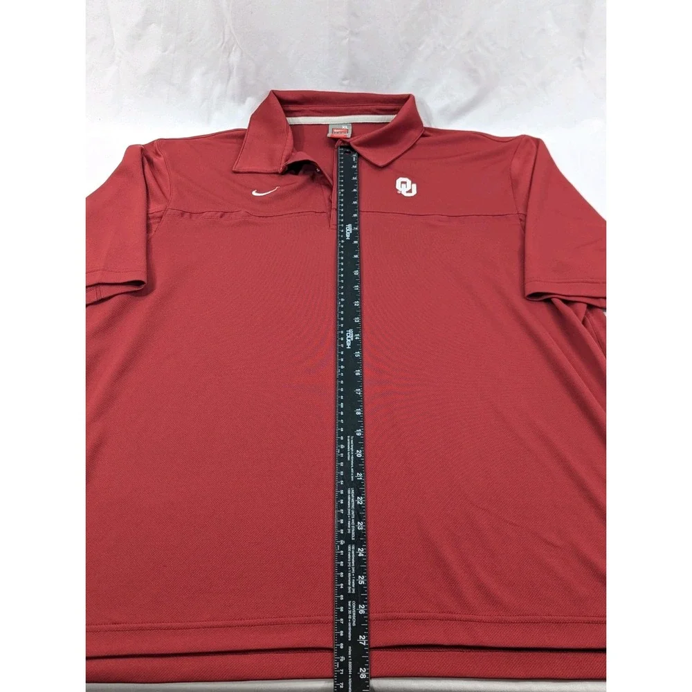 VTG Nike Team XL Oklahoma Sooners Nike Fit dry Polo Golf Shirt Red‎ Football EUC